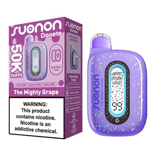 SUONON DONETE POWERED BY NEXA 5% DISPOSABLE (100ML) 50K PUFFS 5CT/ BOX - THE MIGHTY GRAPE