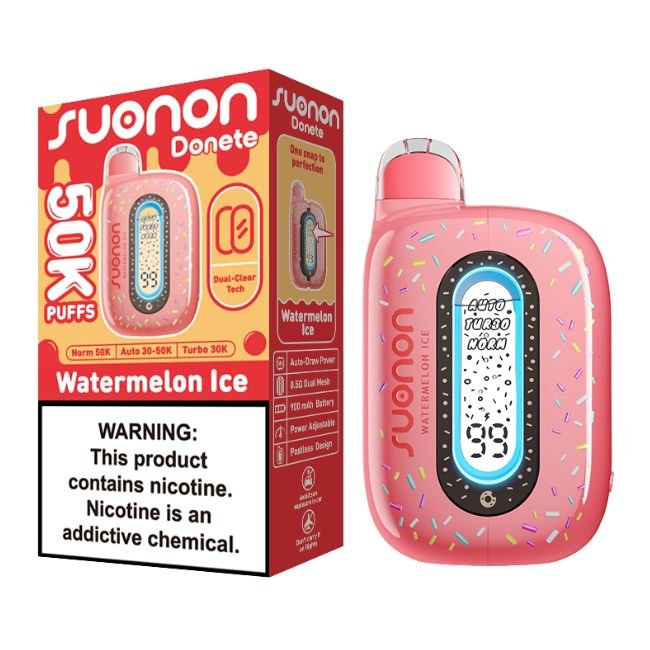 SUONON DONETE POWERED BY NEXA 5% DISPOSABLE (100ML) 50K PUFFS 5CT/ BOX - WATERMELON ICE