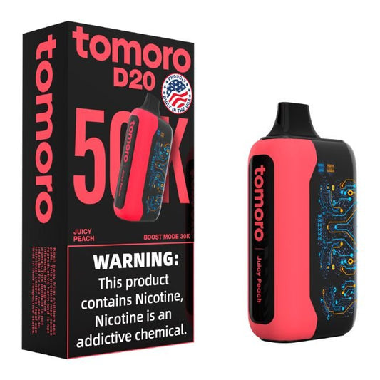 TOMORO D20 5% DISPOSABLE MADE IN USA (100ML) BOOST. MODE - 30K & STAND. MODE - 50K PUFFS 5CT/ BOX