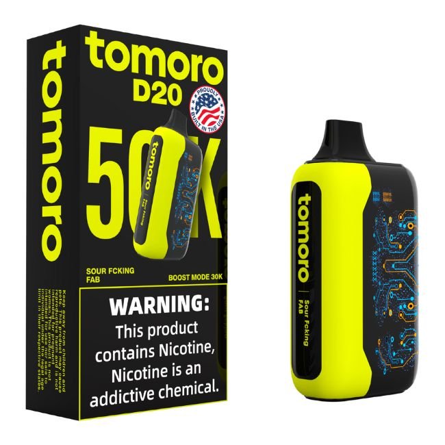 TOMORO D20 5% DISPOSABLE MADE IN USA (100ML) BOOST. MODE - 30K & STAND. MODE - 50K PUFFS 5CT/ BOX