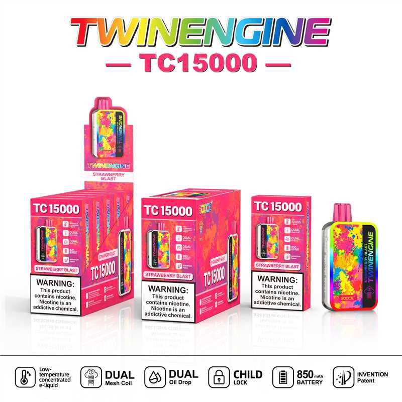 TWINENGINE SOOCE TC15000 BY KANGVAPE 5% DISPOSABLE ( 115ML) 15K PUFFS 5CT/ BOX
