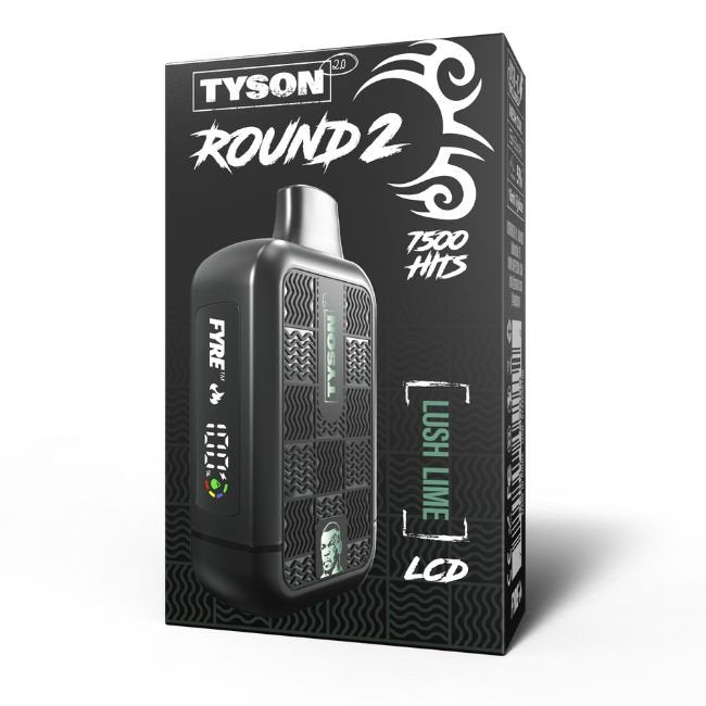 TYSON ROUND 2.0 5% DISPOSABLE (160ML) 7500 PUFFS - LUSH LIME