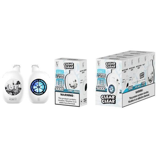 UT POWERED BY FLUM 5% DISPOSABLE (85ML) TURBO MODE - 25K & ECO. MODE - 50K PUFFS - CLEAR / CLEAR PURPLE