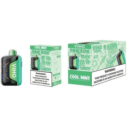 VIHO TRX 5% DISPOSABLE (100ML) BOOST. MODE - 30K & NORM. MODE - 50K PUFFS 5CT/ BOX - COOL MINT