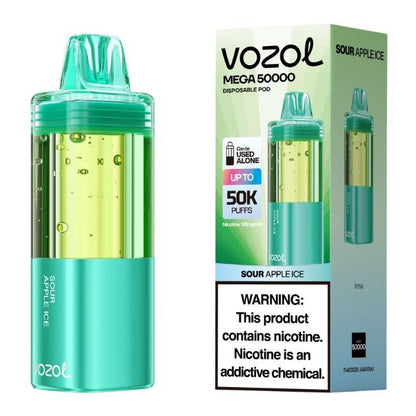 VOZOL MEGA 5% DISPOSABLE POD (FOGER COMP.) (250ML) 50K PUFFS 10CT/ BOX