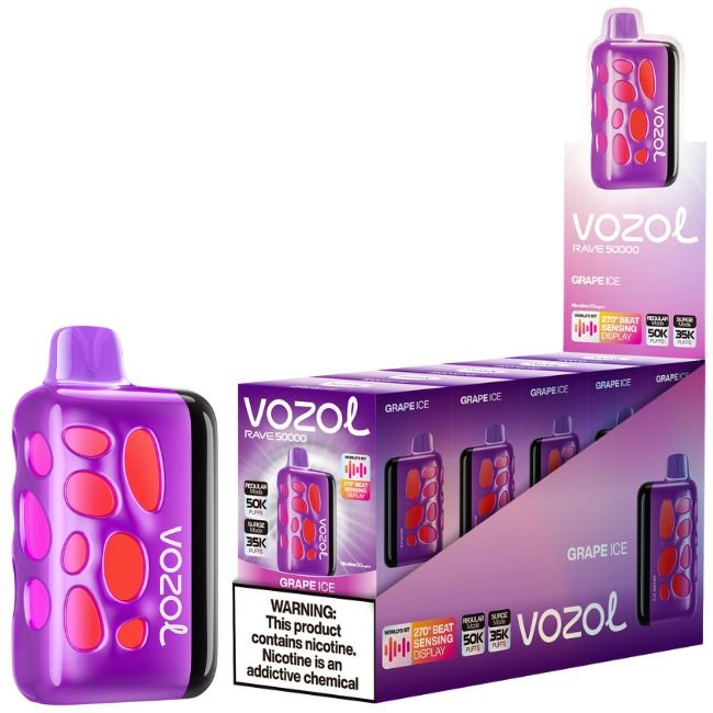 VOZOL RAVE 5% DISPOSABLE (100ML) SURGE. MODE - 35K & REG. MODE - 50K PUFFS 5CT/ BOX