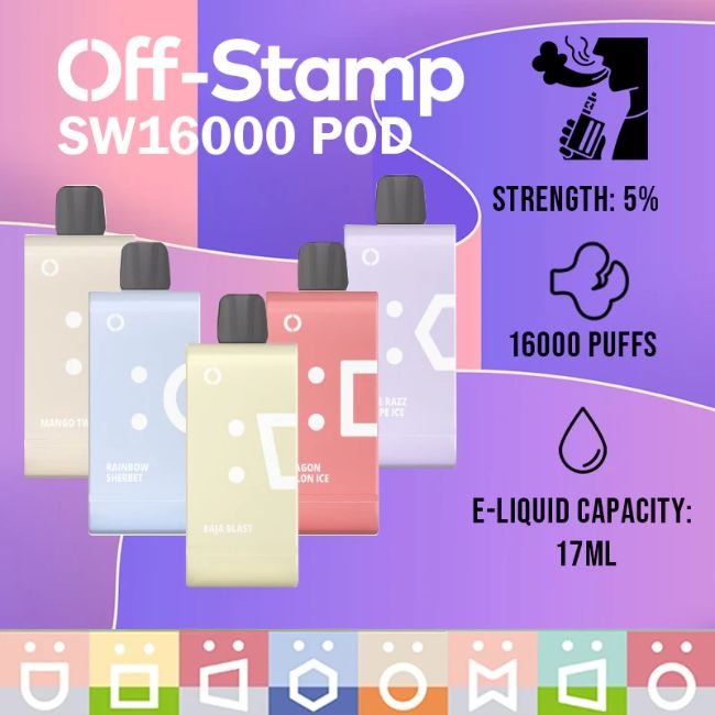 OFF STAMP SW16000 BY LOST MARY 5% DISPOSABLE REFILL POD (85ML) 16K PUFFS - Gallery Image